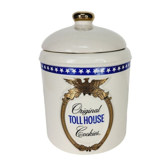 Nestle Original Toll House Cookies Full Original Recipe Ceramic Eagle Cookie Jar - Picture 7 of 13